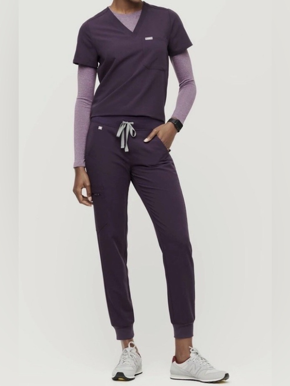 Figs Purple Shadow top and joggers.